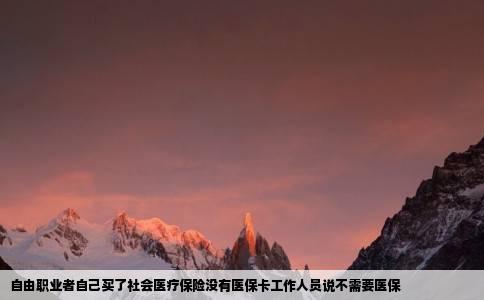 自由职业者自己买了社会医疗保险没有医保卡工作人员说不需要医保