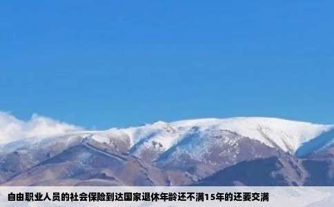 自由职业人员的社会保险到达国家退休年龄还不满15年的还要交满