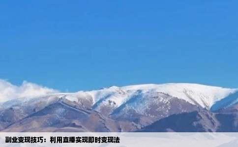 副业变现技巧：利用直播实现即时变现法