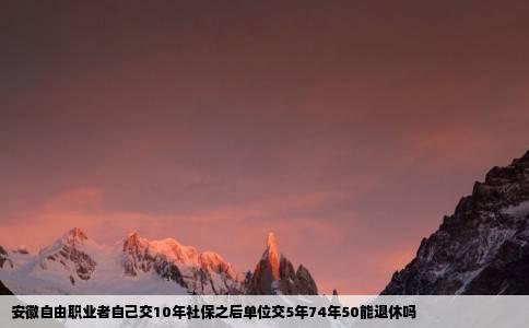 安徽自由职业者自己交10年社保之后单位交5年74年50能退休吗