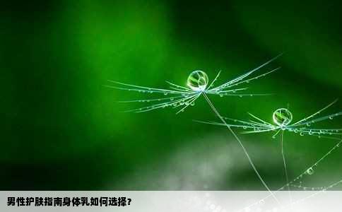 男性护肤指南身体乳如何选择？