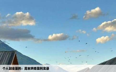 个人副业案例：周末烘焙盈利实录