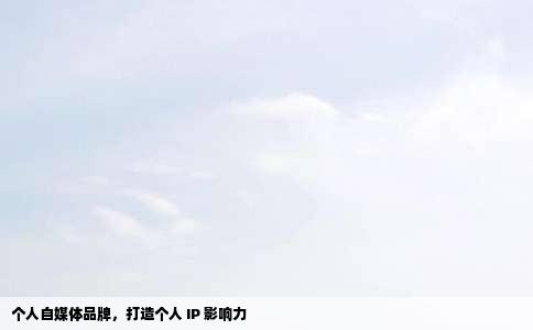 个人自媒体品牌，打造个人 IP 影响力