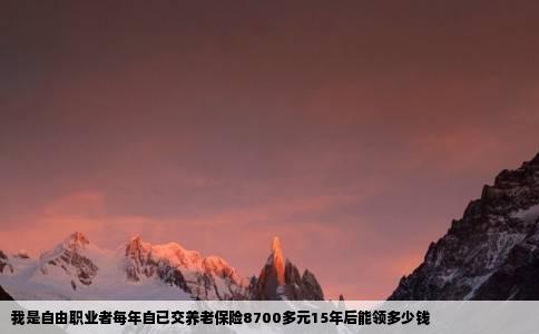 我是自由职业者每年自已交养老保险8700多元15年后能领多少钱
