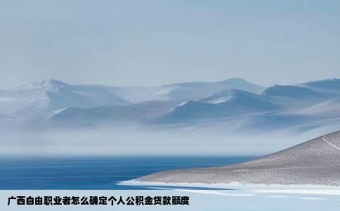 广西自由职业者怎么确定个人公积金贷款额度