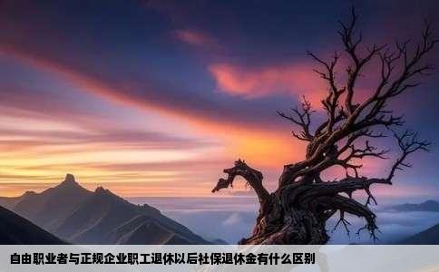 自由职业者与正规企业职工退休以后社保退休金有什么区别