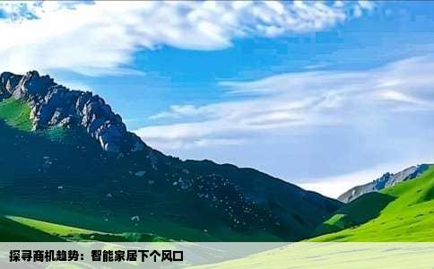 探寻商机趋势：智能家居下个风口