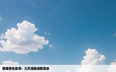 健康养生食谱：三天清肠减脂菜单