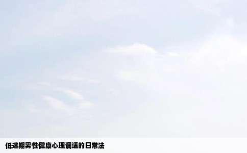 低迷期男性健康心理调适的日常法