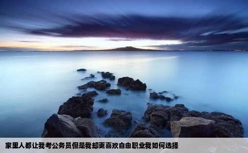 家里人都让我考公务员但是我却更喜欢自由职业我如何选择