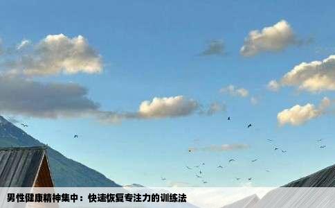 男性健康精神集中：快速恢复专注力的训练法