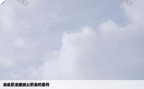 自由职业缴纳公积金的条件