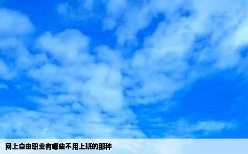 网上自由职业有哪些不用上班的那种