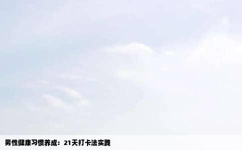 男性健康习惯养成：21天打卡法实践
