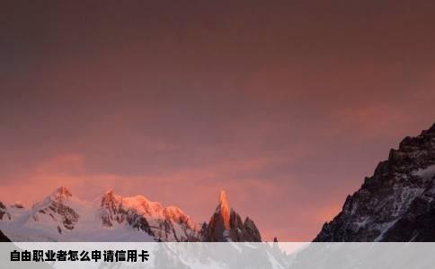 自由职业者怎么申请信用卡