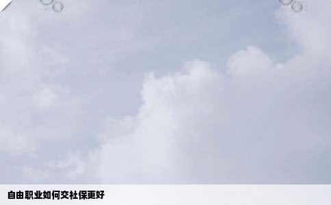 自由职业如何交社保更好