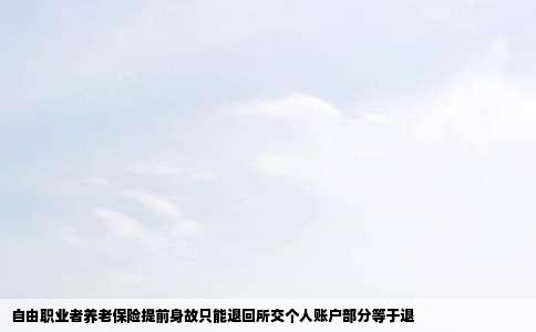 自由职业者养老保险提前身故只能退回所交个人账户部分等于退