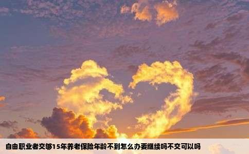 自由职业者交够15年养老保险年龄不到怎么办要继续吗不交可以吗