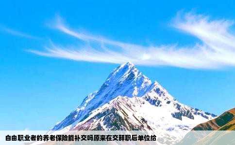 自由职业者的养老保险能补交吗原来在交辞职后单位给