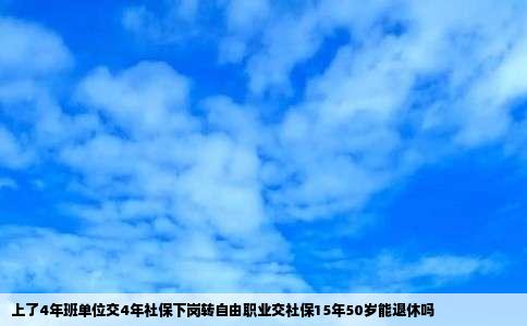 上了4年班单位交4年社保下岗转自由职业交社保15年50岁能退休吗