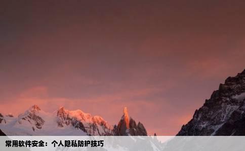 常用软件安全：个人隐私防护技巧