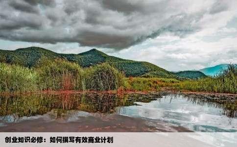 创业知识必修：如何撰写有效商业计划