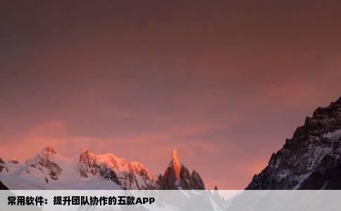 常用软件：提升团队协作的五款APP