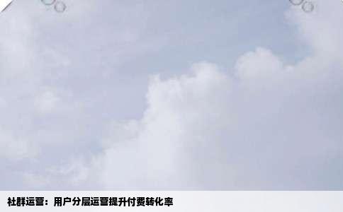 社群运营：用户分层运营提升付费转化率