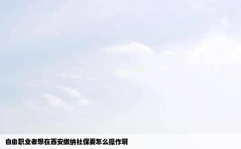 自由职业者想在西安缴纳社保要怎么操作啊