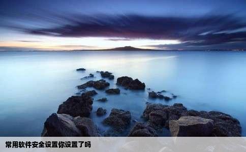 常用软件安全设置你设置了吗