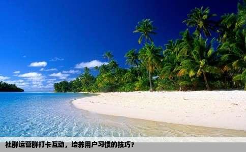 社群运营群打卡互动，培养用户习惯的技巧？