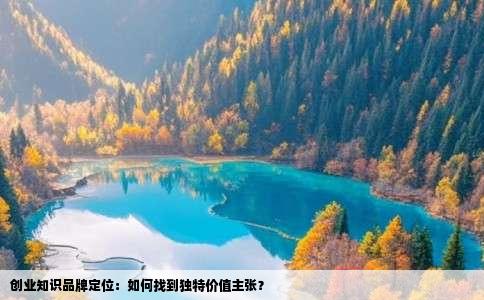 创业知识品牌定位:如何找到独特价值主张?