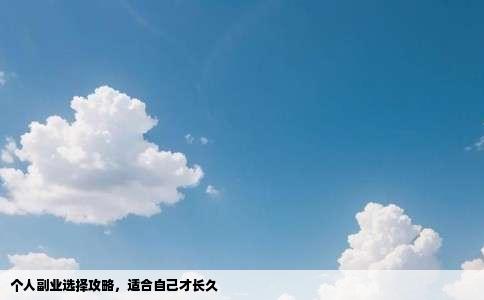 个人副业选择攻略，适合自己才长久