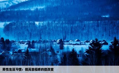 男性生活习惯:提高幸福感的微改变