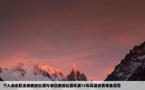 个人自由职业者缴纳社保与单位缴纳社保年满15年后退休养老金是否