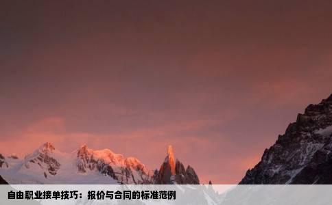 自由职业接单技巧：报价与合同的标准范例