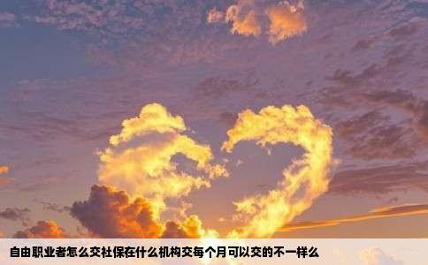自由职业者怎么交社保在什么机构交每个月可以交的不一样么