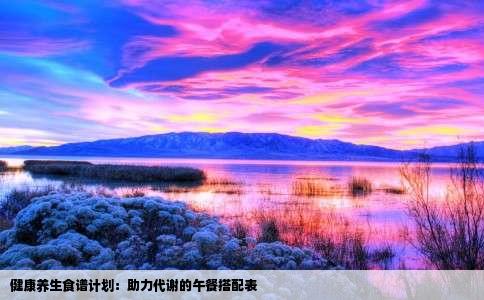 健康养生食谱计划：助力代谢的午餐搭配表