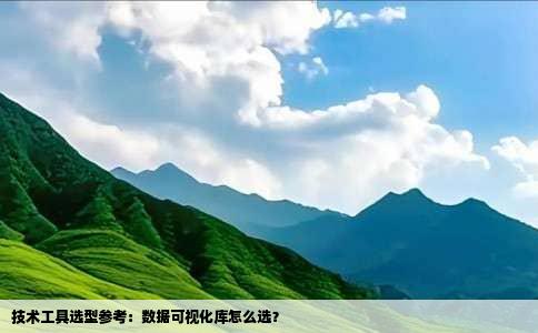 技术工具选型参考：数据可视化库怎么选？