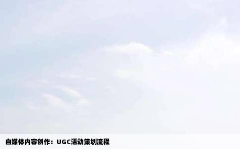 自媒体内容创作：UGC活动策划流程