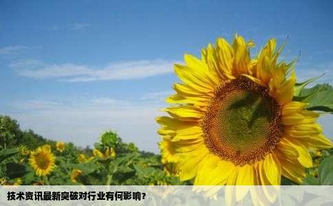 技术资讯最新突破对行业有何影响？