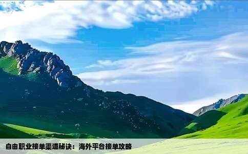 自由职业接单渠道秘诀：海外平台接单攻略