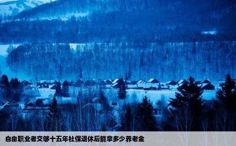 自由职业者交够十五年社保退休后能拿多少养老金