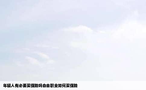 年轻人有必要买保险吗自由职业如何买保险