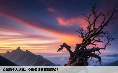 心理类个人副业，心理咨询的变现路径？