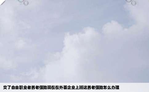 交了自由职业者养老保险现在在外面企业上班这养老保险怎么办理