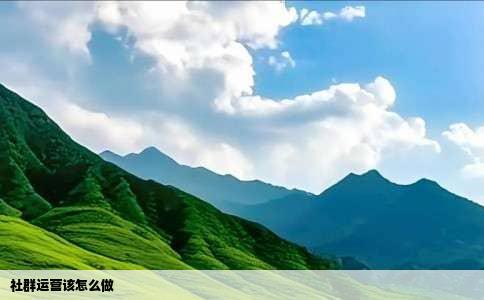 社群运营该怎么做